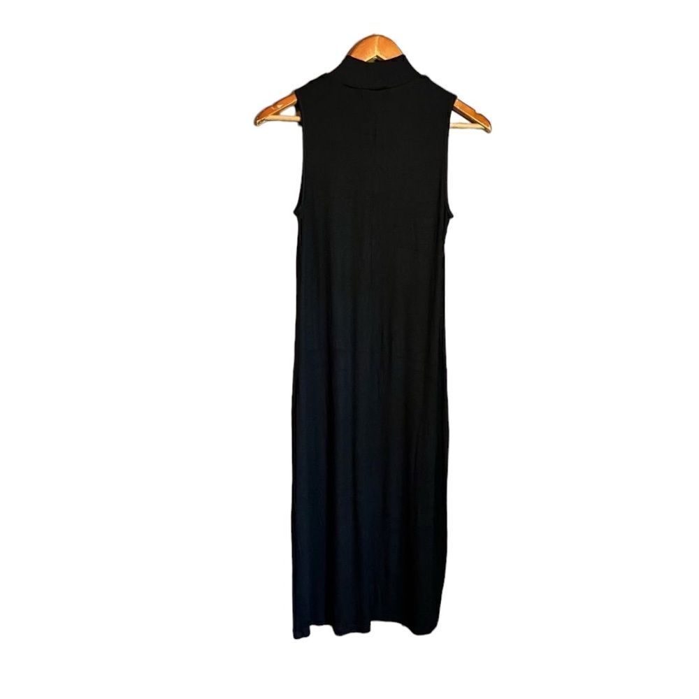 Gap black ribbed sleeveless midi dress